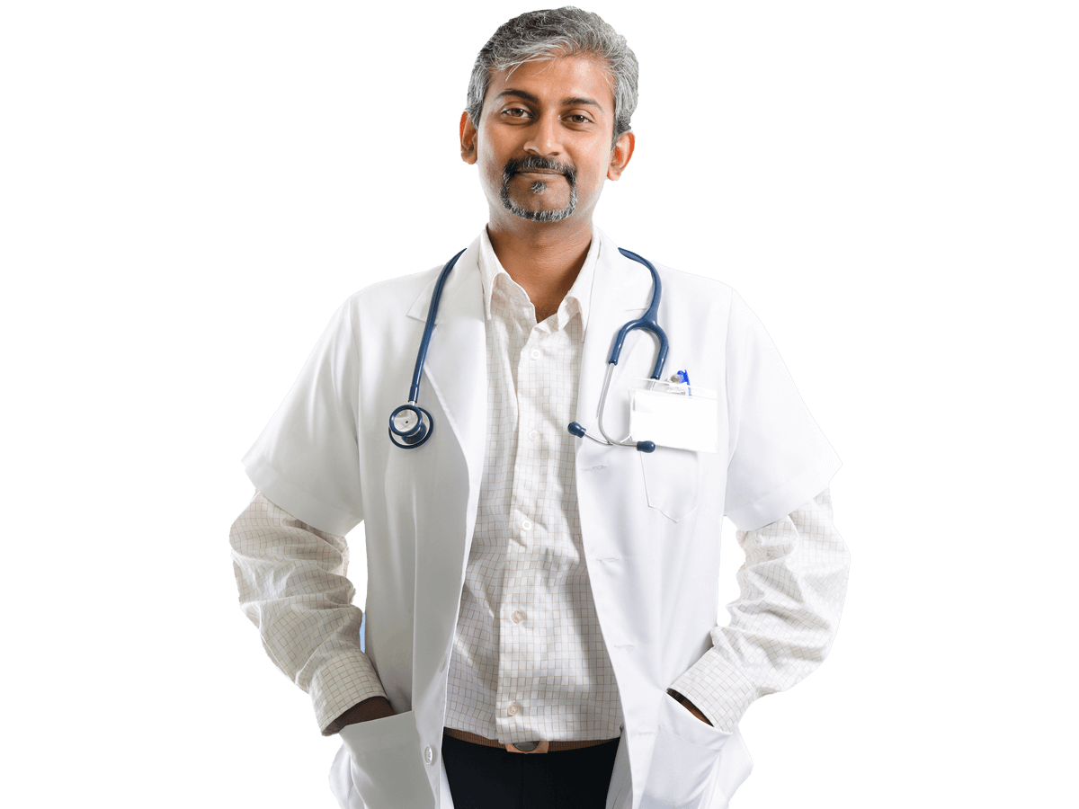 Arabic medical translation services professional confidently smiling with a stethoscope