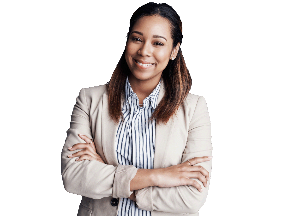 Power of Attorney Translation Service, A Business woman smiling and folding her hands wearing a coat